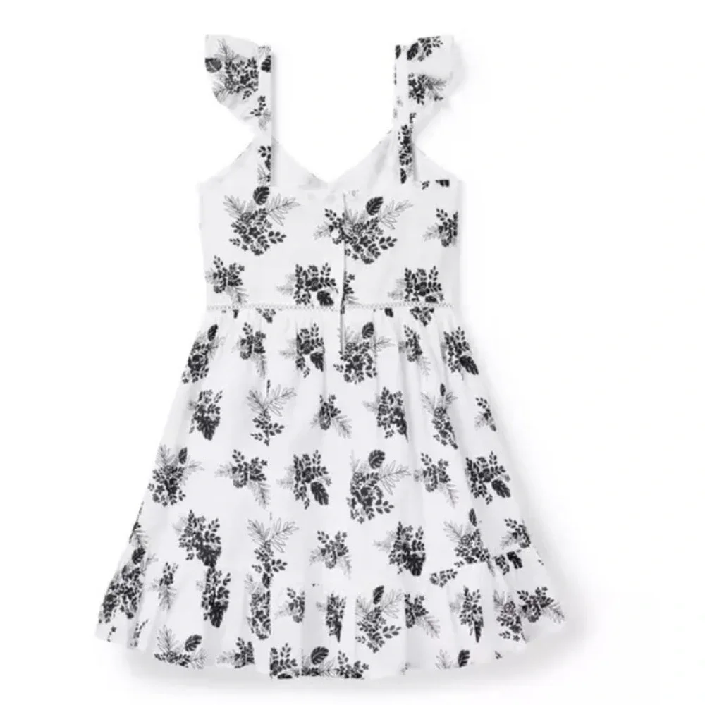 Janie and Jack The Trellis Black and White Floral Sundress Girls Size 16‎